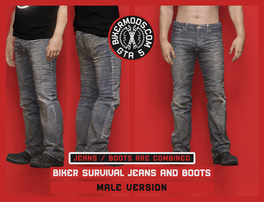 BIker Survival Jeans and Boots Combo