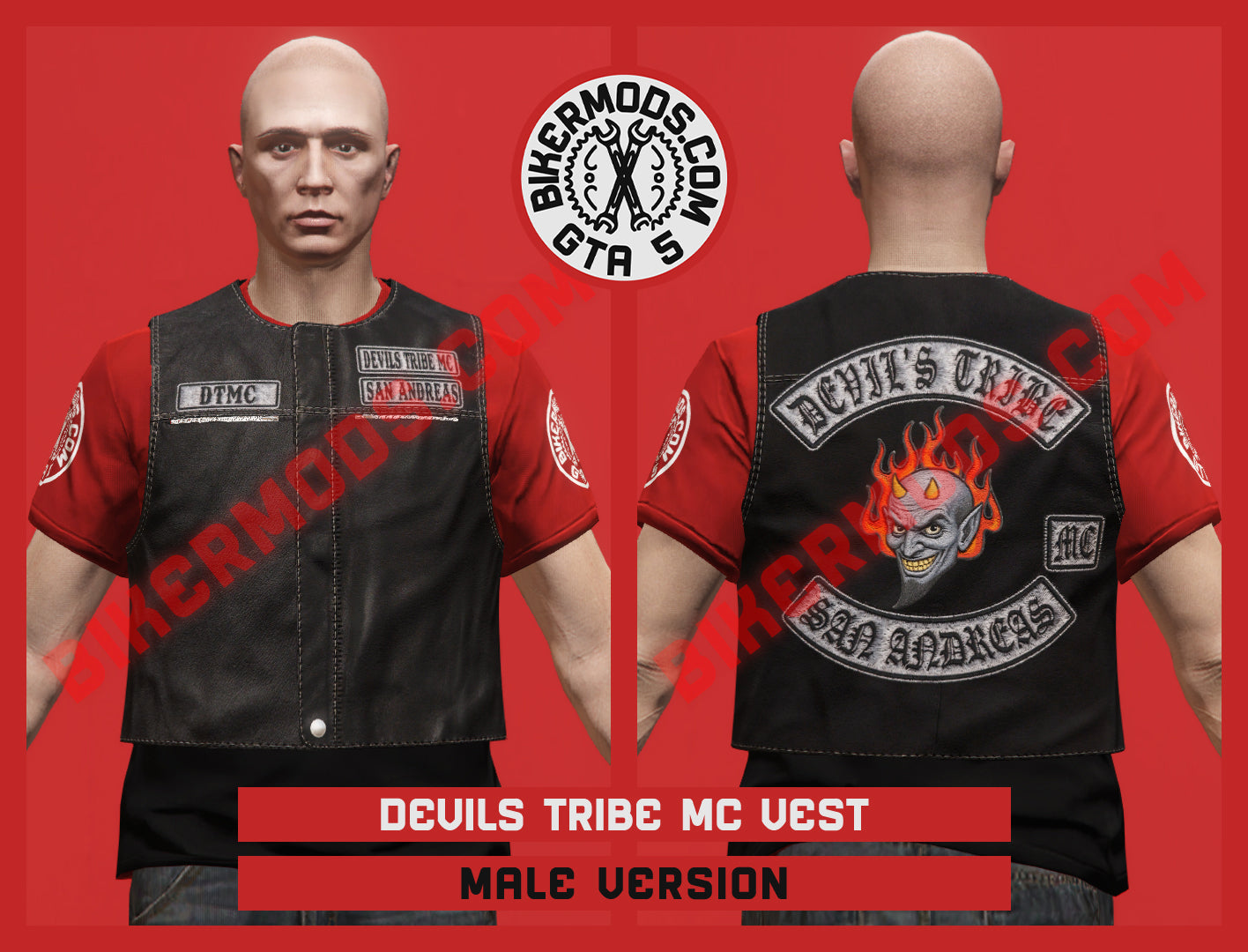 Bad Boy Dark Vest (Male) Devils Tribe MC Style
