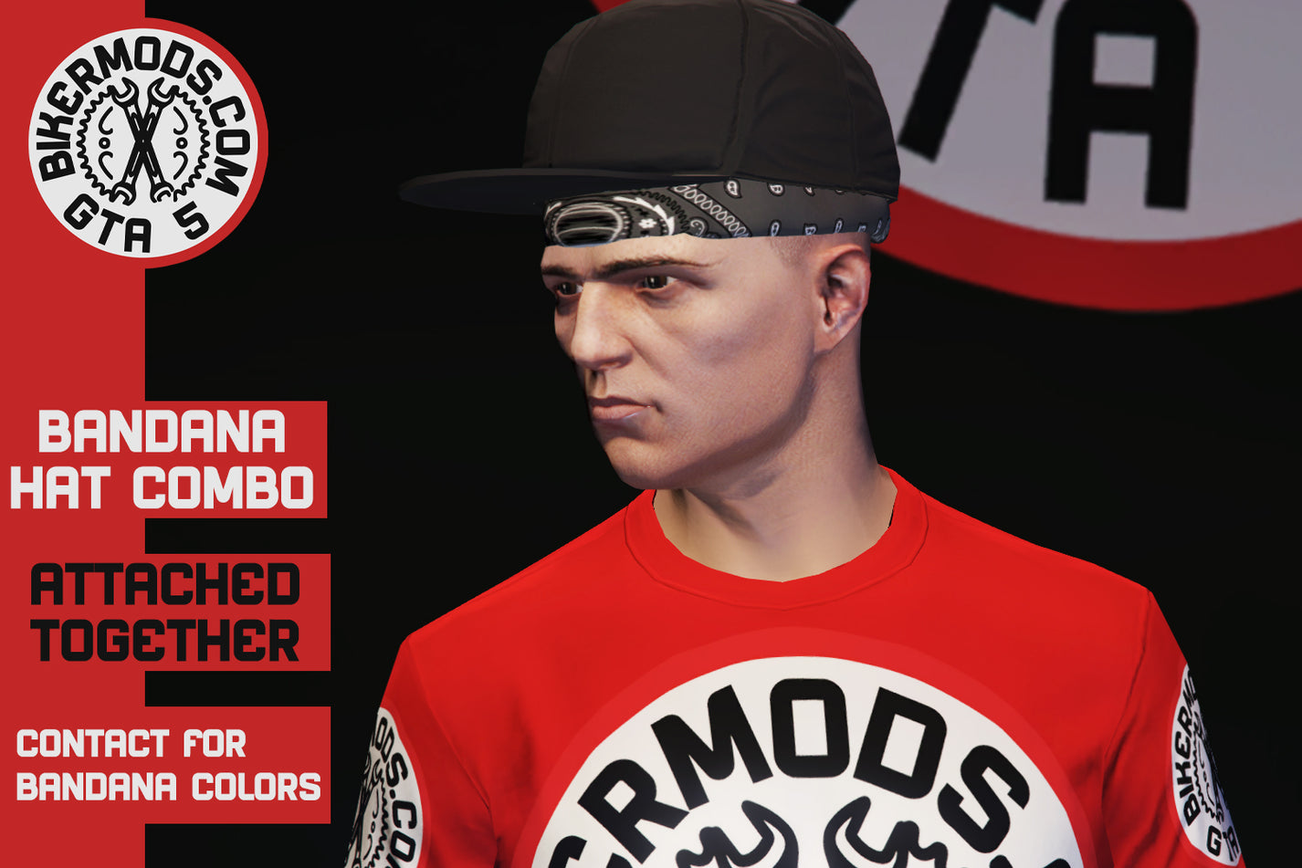 Bandana Hat Combo (Forward) GTA 5 Bikermods