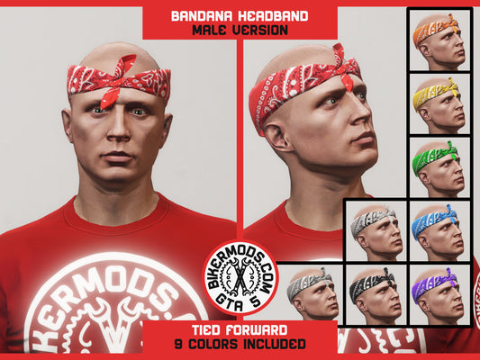 Bandana Headband Tied Forward (Male)