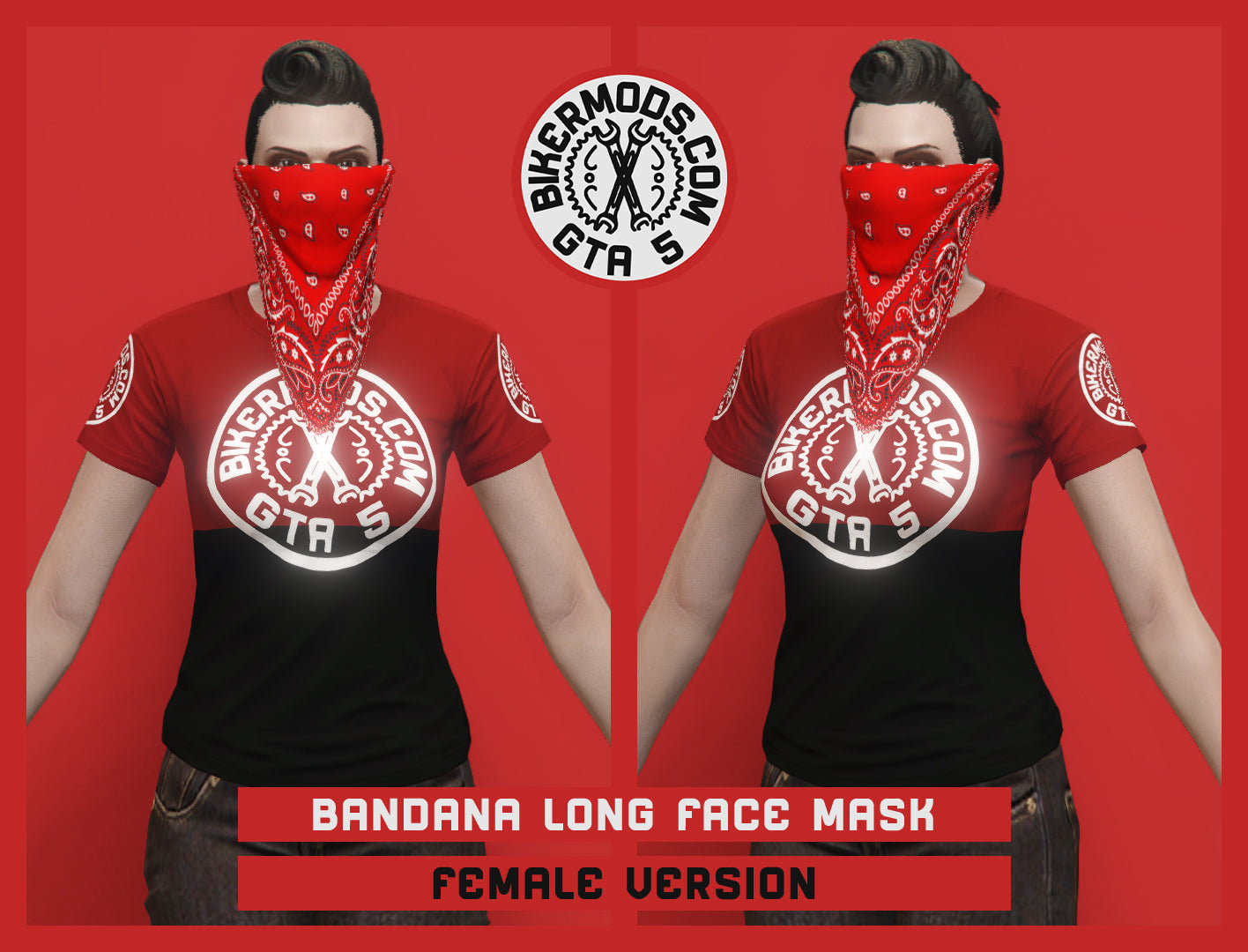 Bandana Long Face Mask (Female) 15 Colors Included