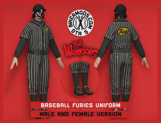 Baseball Furies Uniform (Male and Female) Alternate Black Version