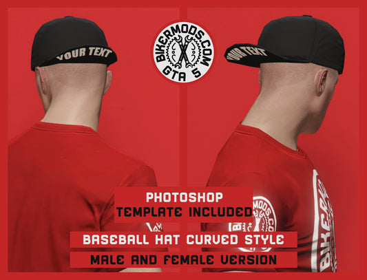 Baseball Hat (Backwards) Curved Style with Photoshop Template