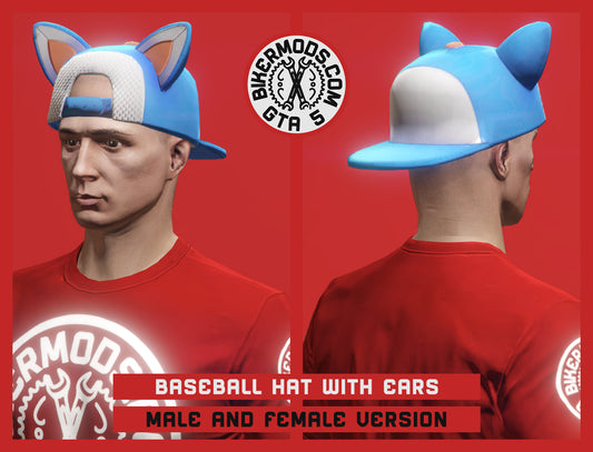 Baseball Hat with Ears (Backwards)