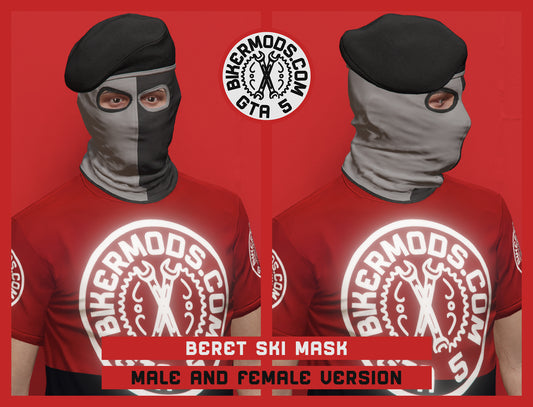 Beret Ski Mask Two Tone Style