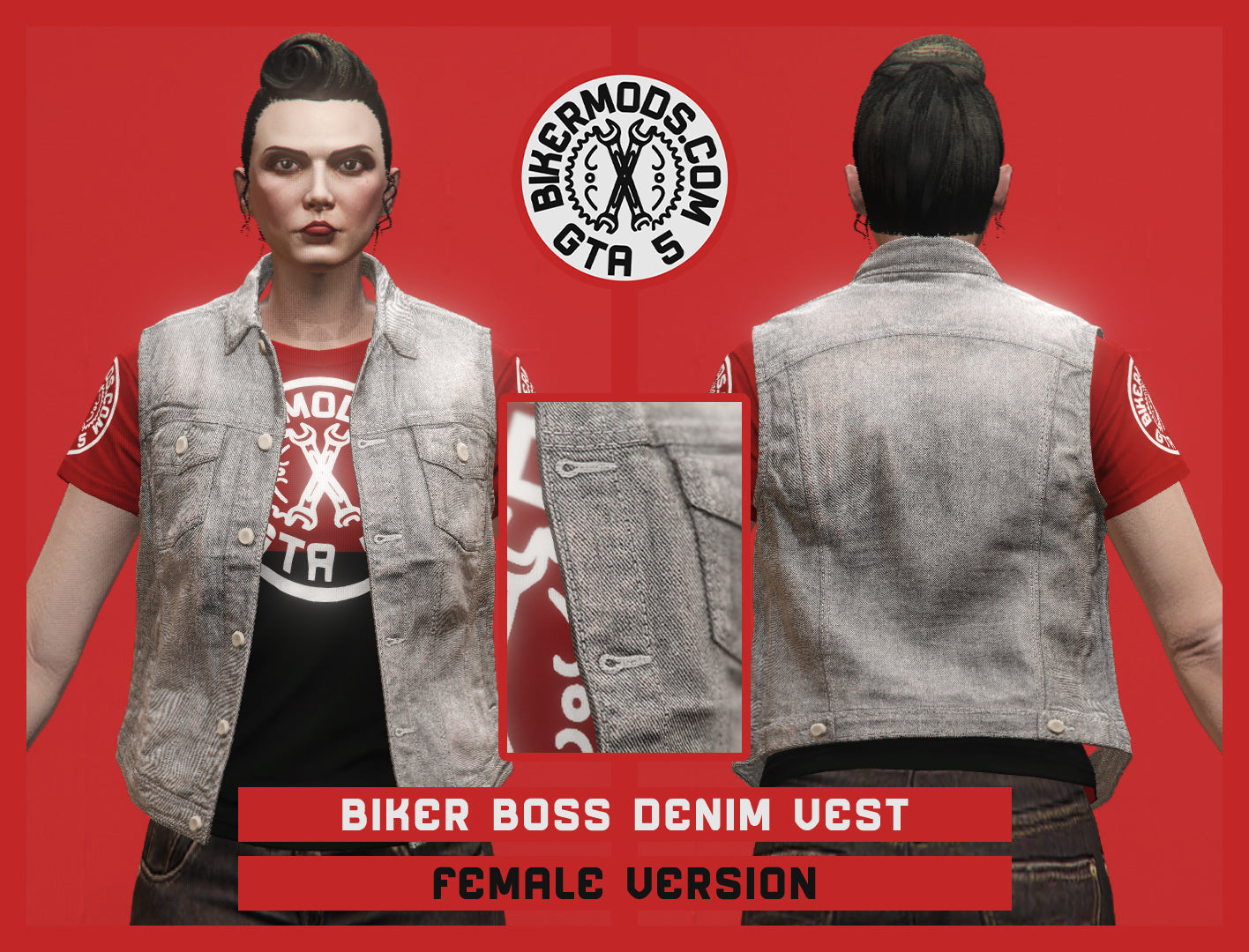 Biker Boss Denim Vest (Female)