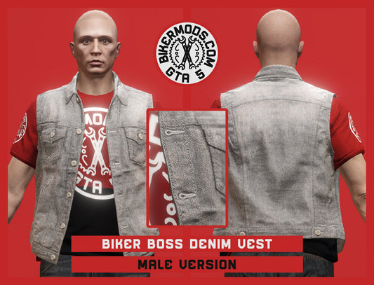 Biker Boss Denim Vest (Male)