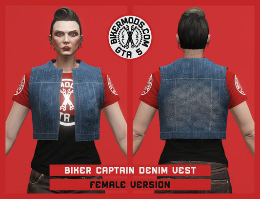 Biker Captain Denim Vest (Female)