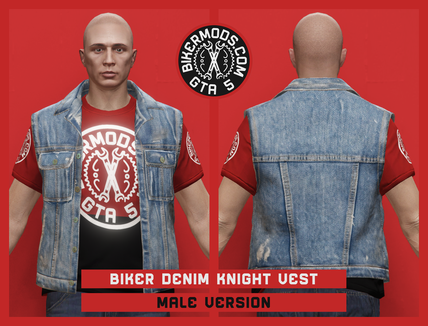 Biker Denim Knight Vest (Male)