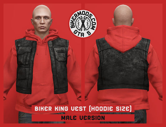 Biker King Vest (Male) Hoodie Size