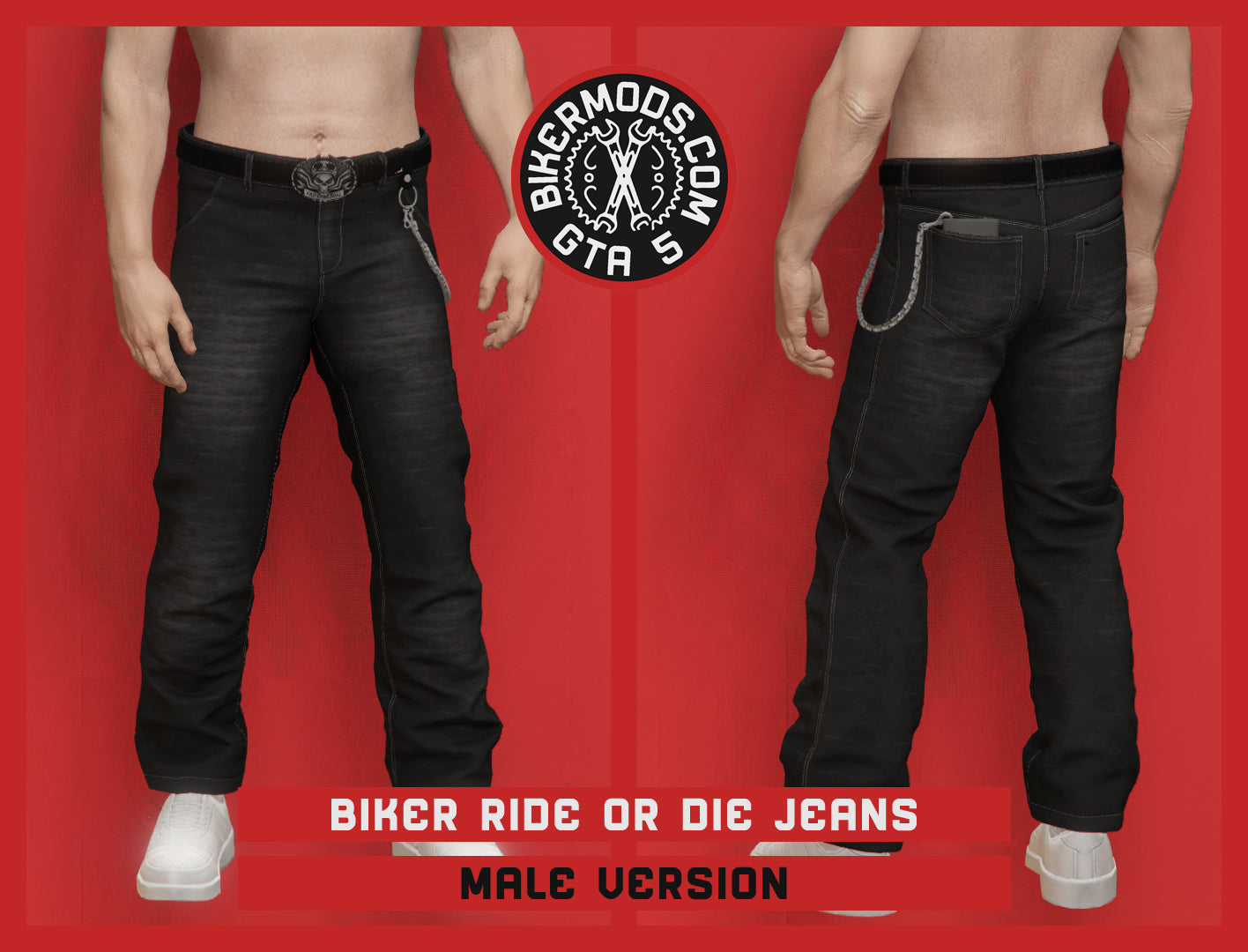 Biker Ride or Die Jeans (Black Denim)