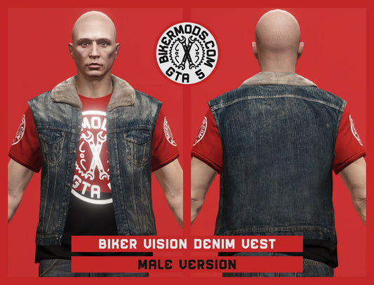 Biker Vision Denim Vest (Male)