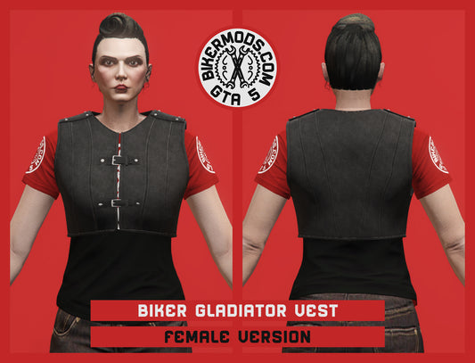 Black Biker Gladiator Vest (Female)