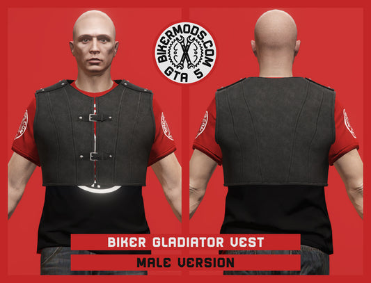 Black Biker Gladiator Vest (Male)