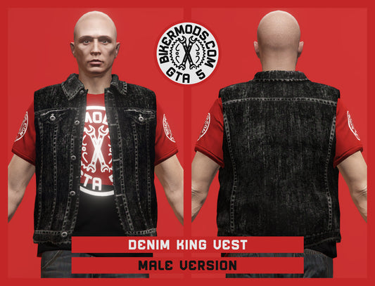 Black Denim King Vest (Male)