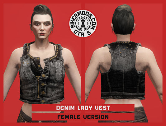 Black Denim Lady Vest (Female)