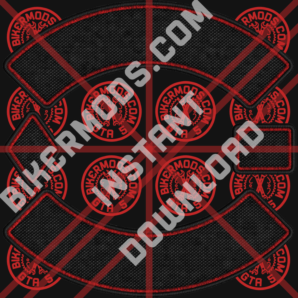 Blank Patch Set (Black Red) Double Outline Style