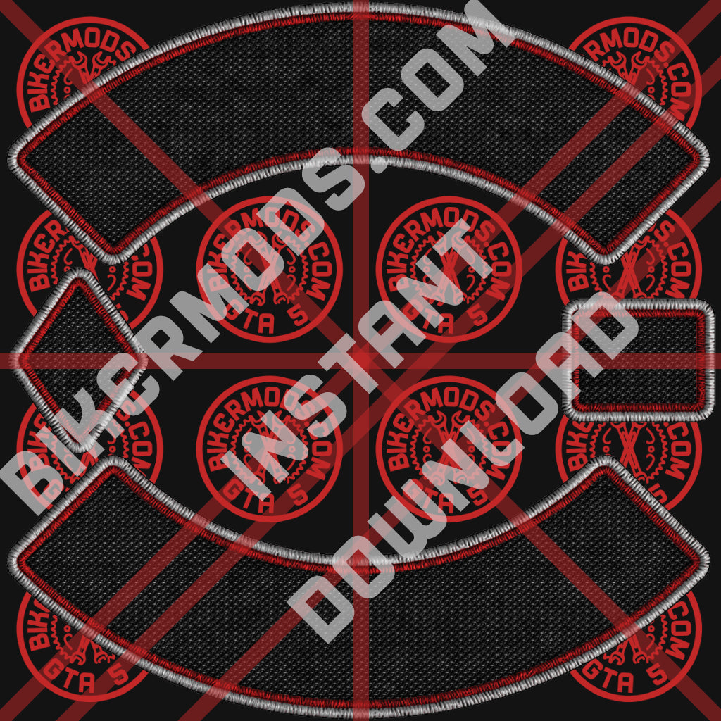 Blank Patch Set (Red / White) Double Outline Style