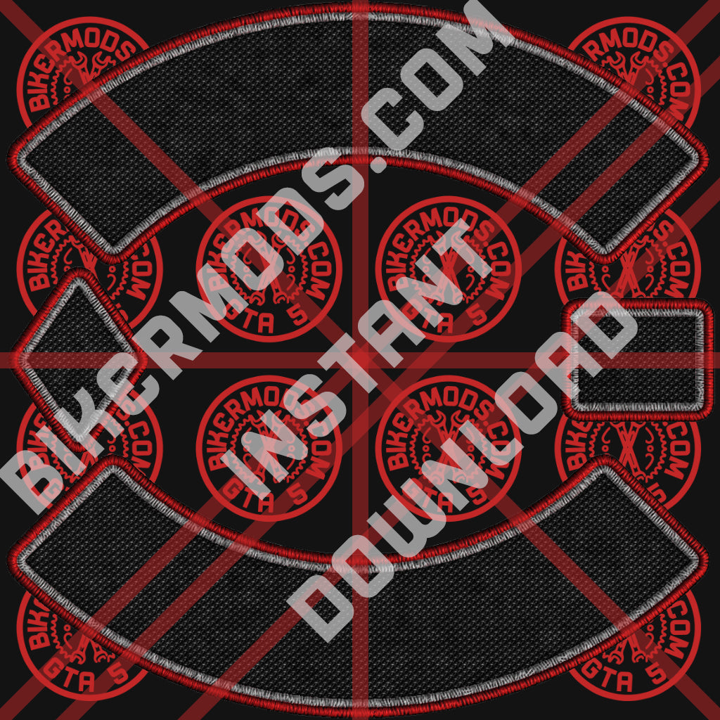 Blank Patch Set (White / Red) Double Outline Style