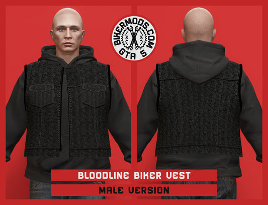 Bloodline Biker Vest (Male) Hoodie Size