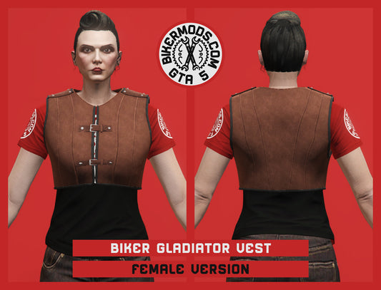 Brown Biker Gladiator Vest (Female)