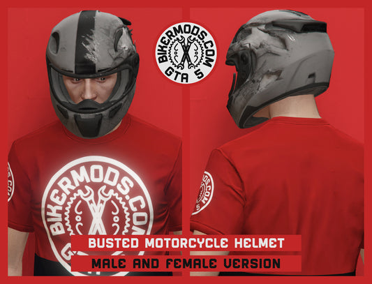 Busted Motorcycle Helmet (No Visor)