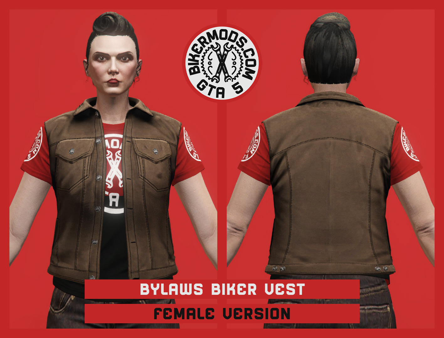 Bylaws Biker Vest (Female) Brown Style