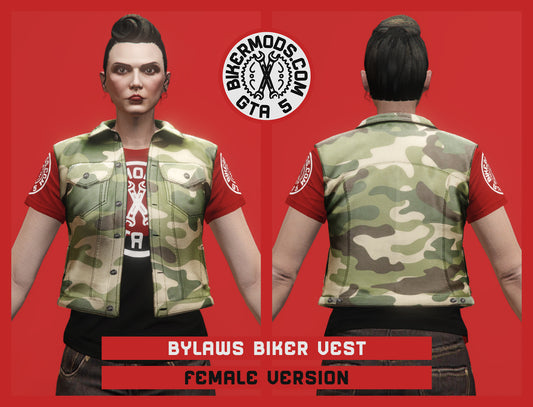 Bylaws Biker Vest (Female) Camo Shorty Style