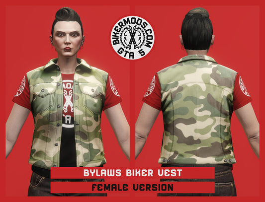 Bylaws Biker Vest (Female) Camo Style