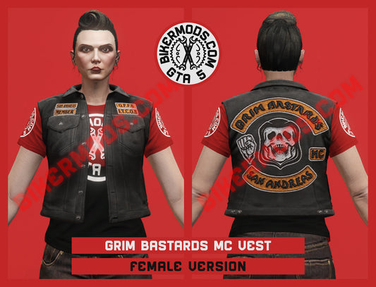 Bylaws Biker Vest (Female) Grim Bastards SA Member
