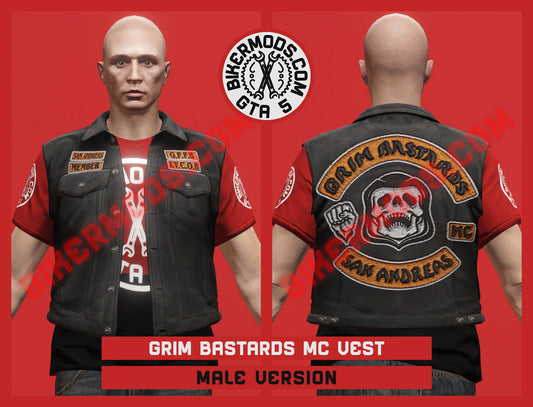 Bylaws Biker Vest (Male) Grim Bastards SA Member