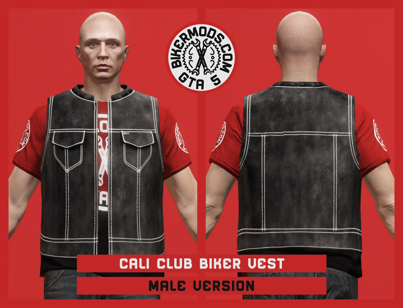 Cali Club Biker Vest (Male) Long and Open Style