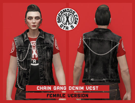 Chain Gang Black Denim Vest (Female)