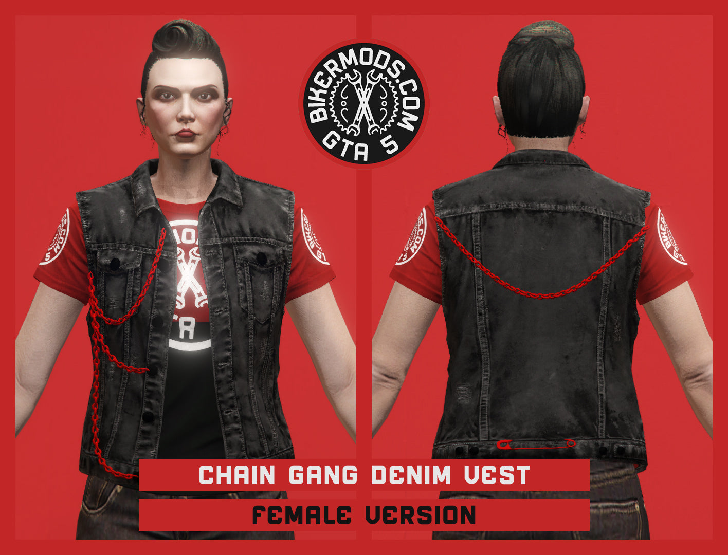 Chain Gang Black and Red Style Vest (Female)