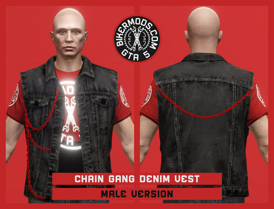 Chain Gang Black and Red Style Vest (Male)