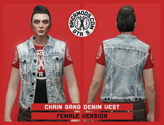 Chain Gang Light Blue Denim Vest (Female)