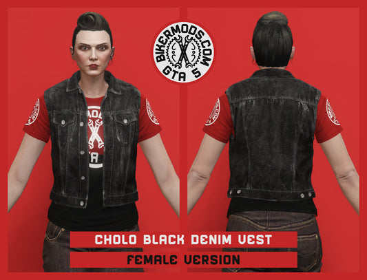 Cholo Black Denim Vest (Female)