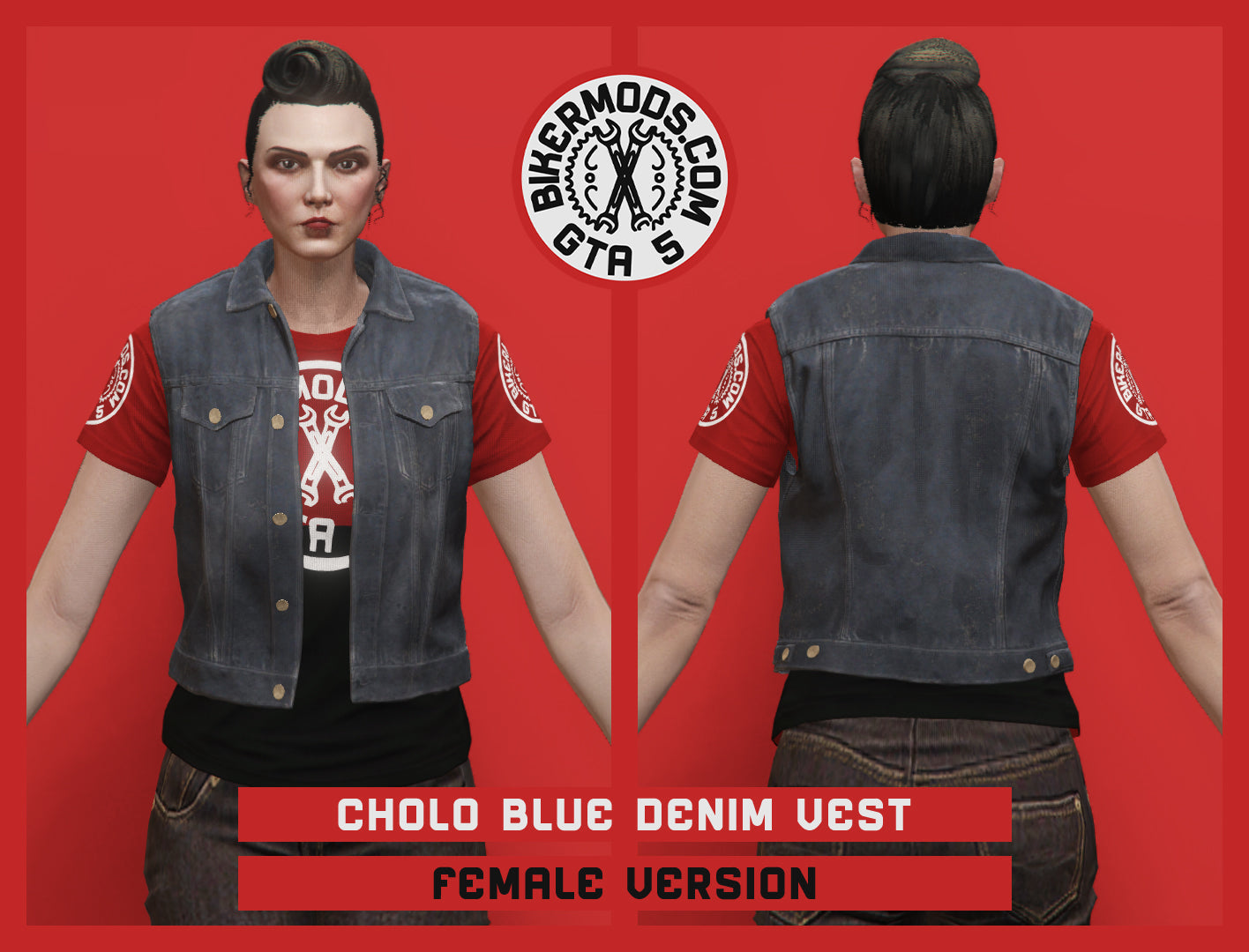 Cholo Blue Denim Vest (Female)
