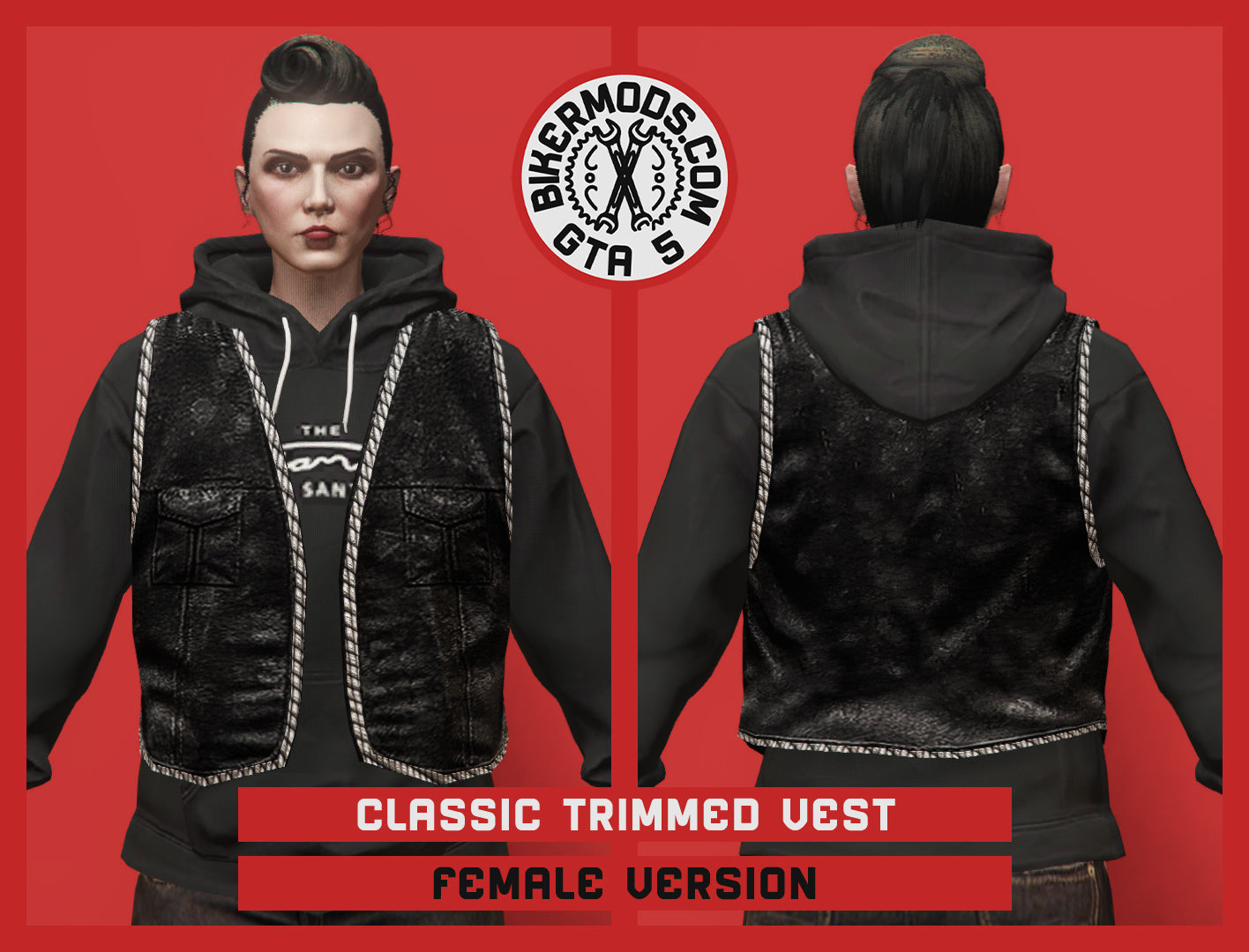 Classic Trimmed Vest (Female) Hoodie Fit