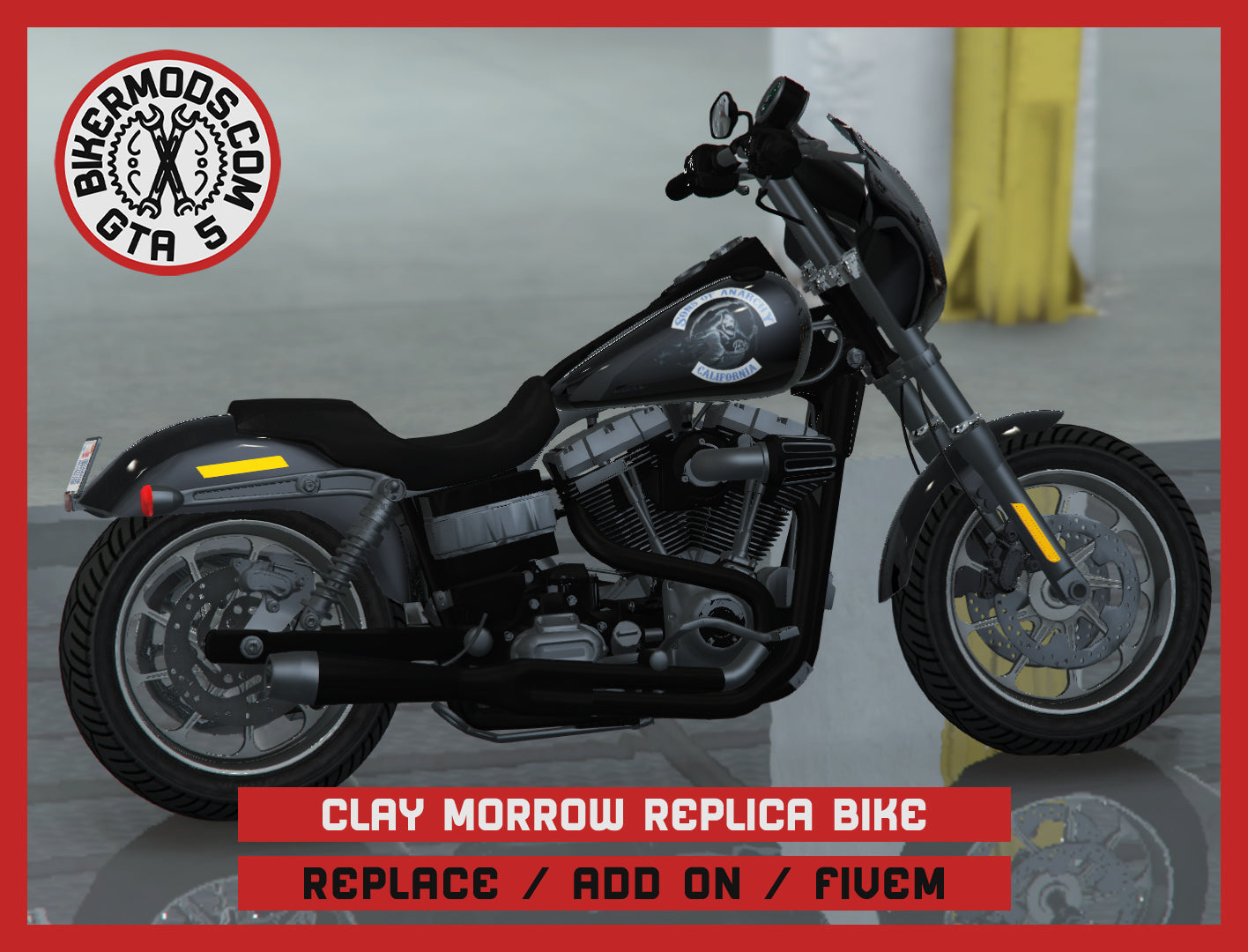 Clay Morrow Replica Bike Sons of Anarchy SOA (Replace / Add On / FiveM) 212k Poly