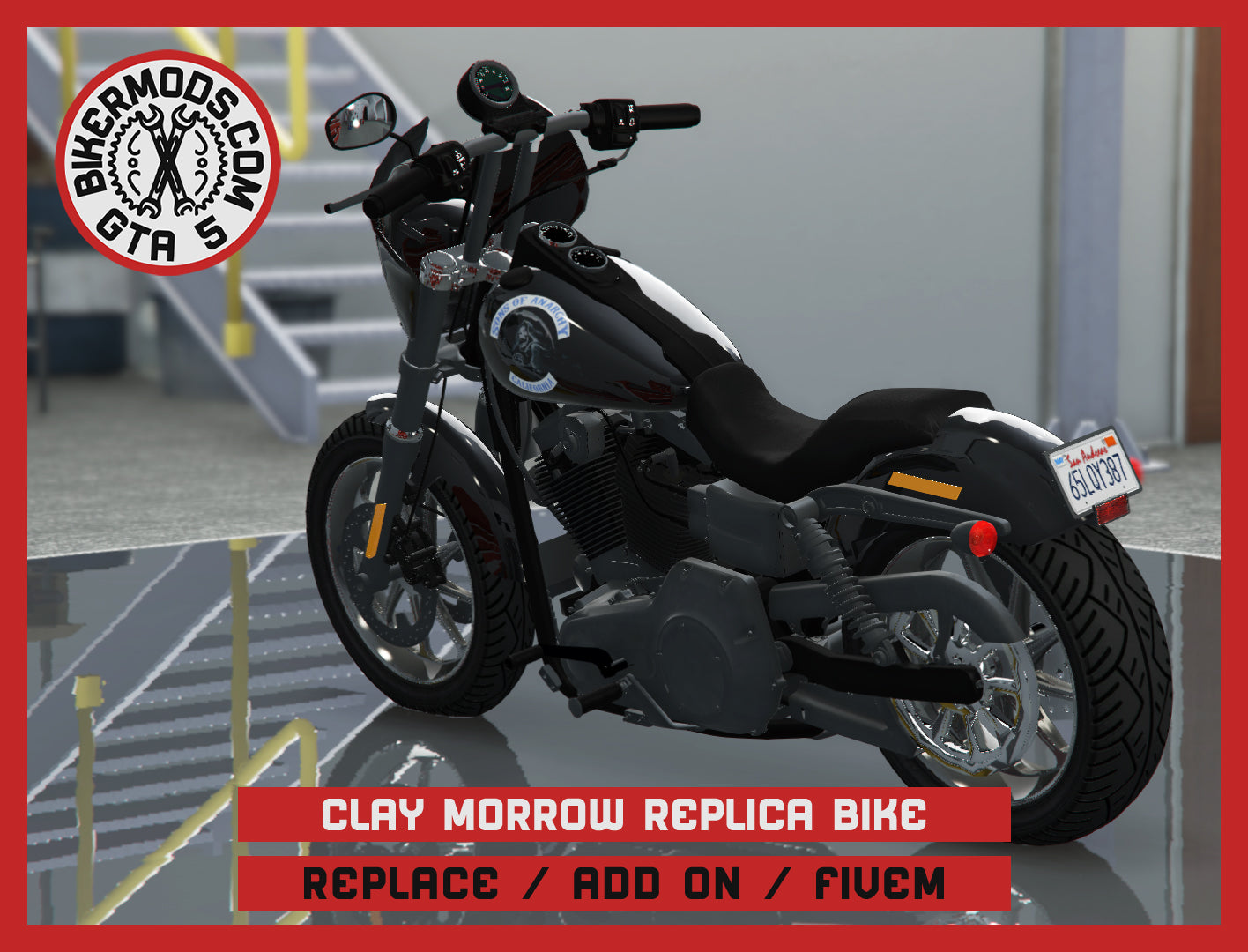 Clay Morrow Replica Bike Sons of Anarchy SOA (Replace / Add On / FiveM) 212k Poly
