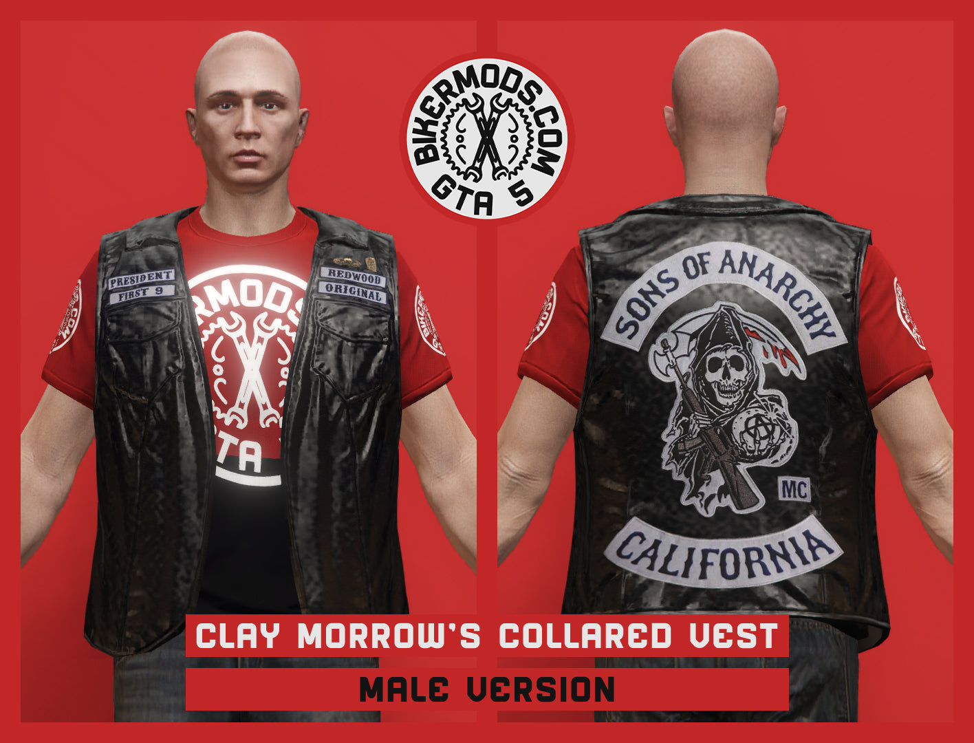 Clay Morrow's Collared Vest (Sons of Anarchy MC)