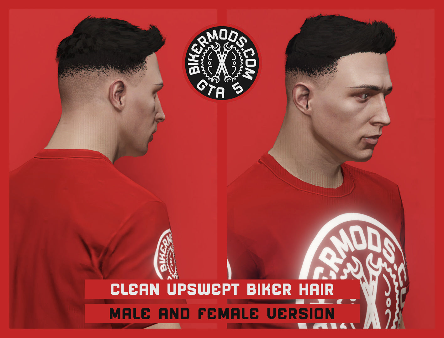 Clean Upswept Biker Hair