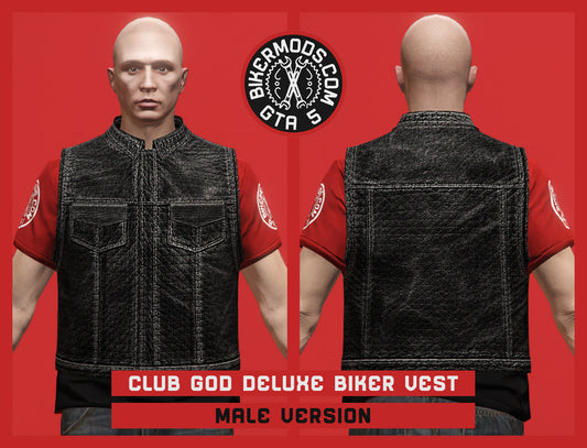 Club God Deluxe Biker Vest (Male) Blackout Style