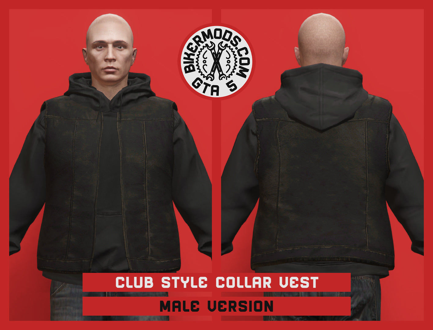 Club Style Collar Vest (Male) Hoodie Fit