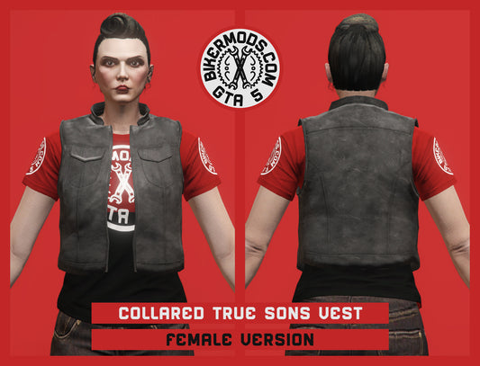 Collared True Sons Vest (Female) Matte Leather Style