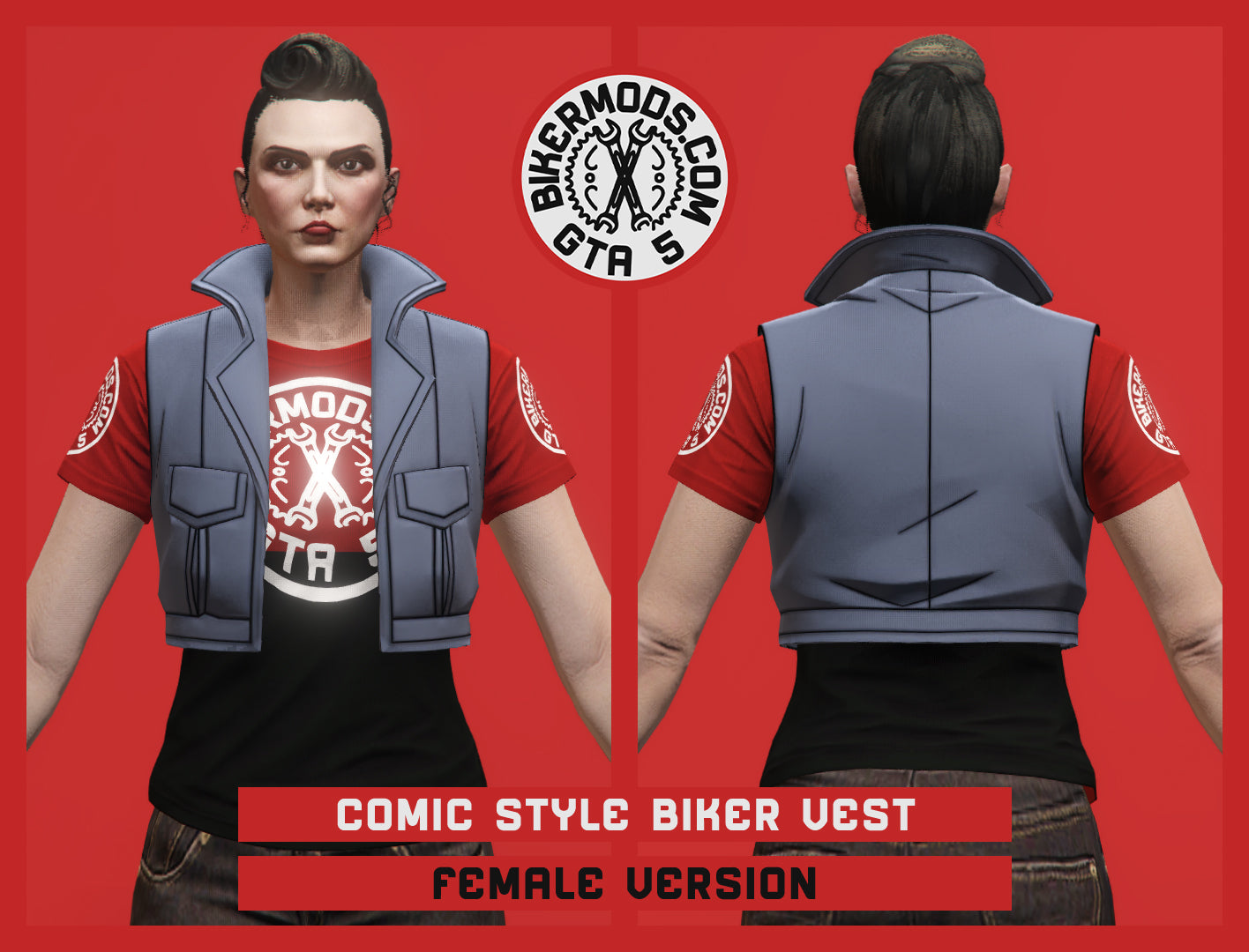 Comic Style Biker Vest (Female)