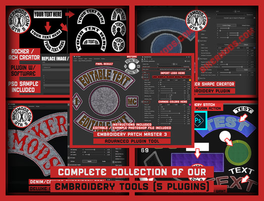 Complete Collection of our Patch Embroidery Tools (5 Plugins) [AMAZING BUNDLE DISCOUNT]