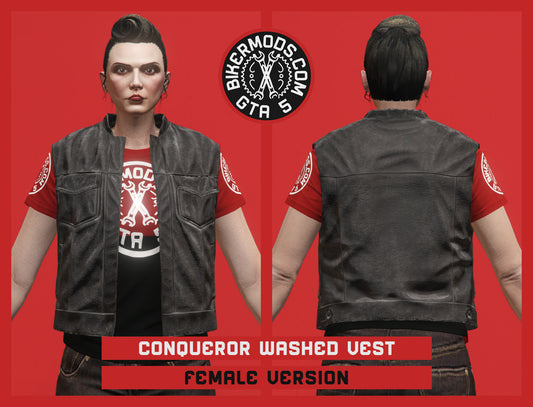 Conqueror Washed Biker Vest (Female)