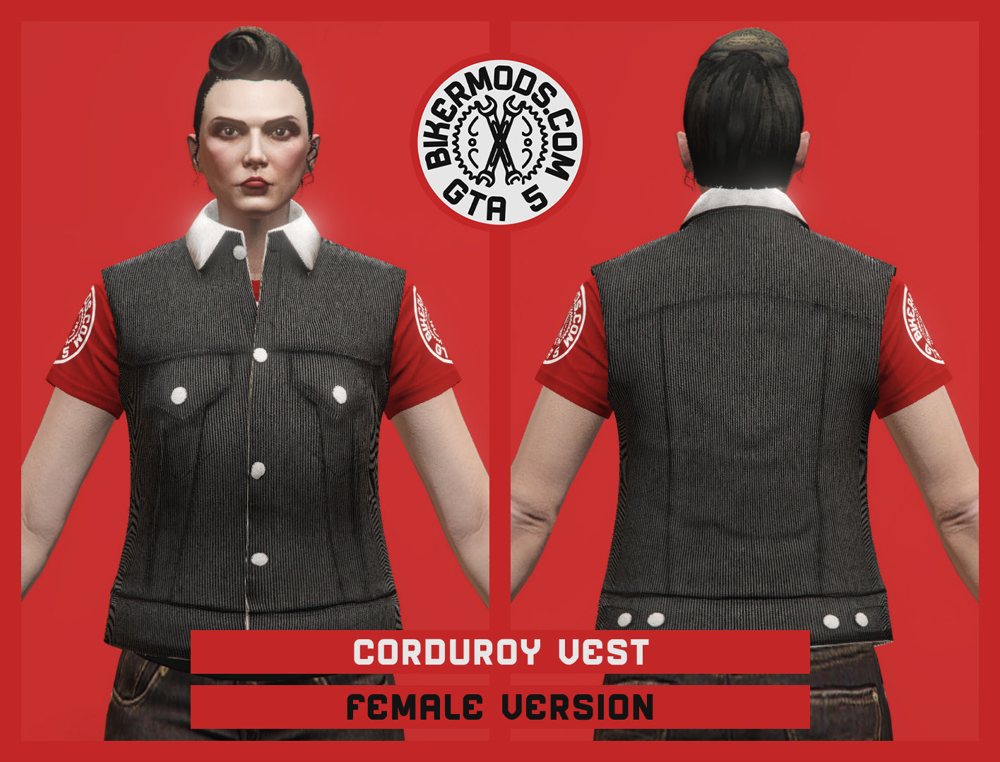 Corduroy Vest (Female) Black Style